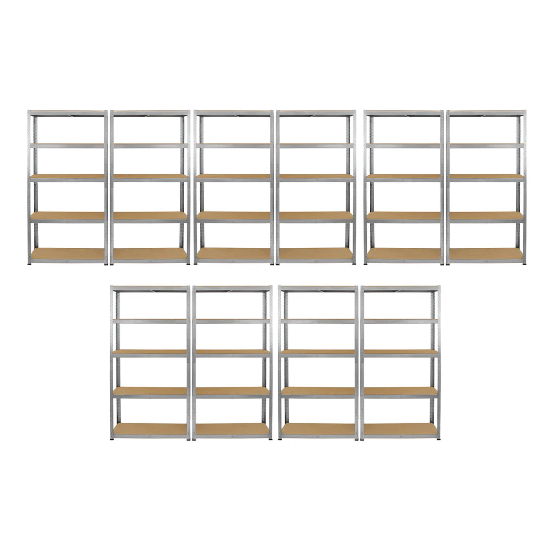 Monster Racking 10 x Galwix Galvanised Steel Shelves, 90cm Wide