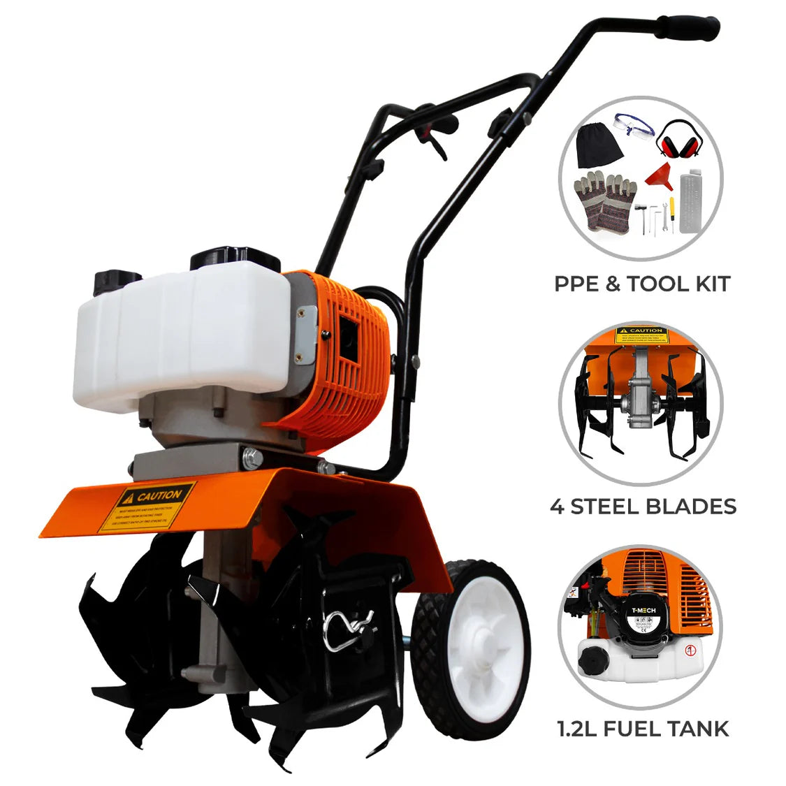 T-Mech Petrol Garden Tiller