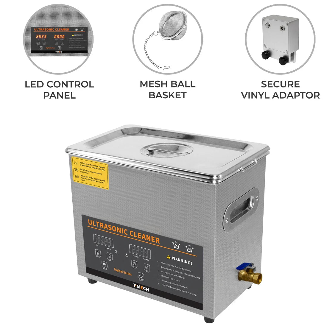 T-Mech 6L Ultrasonic Cleaner & Vinyl Adaptor