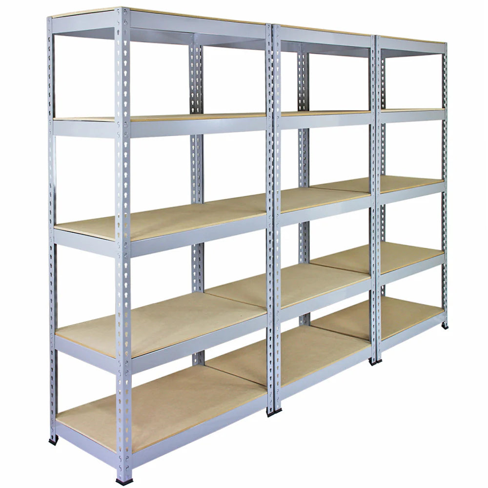 3 x Q-Rax Grey Metal Racking Units 90 x 50 x 180cm