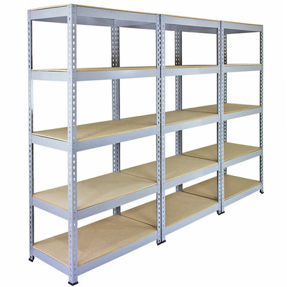 3 x Q-Rax Grey Metal Racking Units 90 x 50 x 180cm
